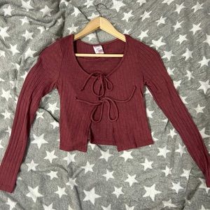 Vintage Burgundy Women’s ribbed shirt/cardigan
